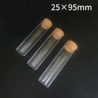 20pcs30pcs50pcs100pcs 25x95mm flat botttom plastic tube laboratory hard plastic test tube with cork wedding favours vial