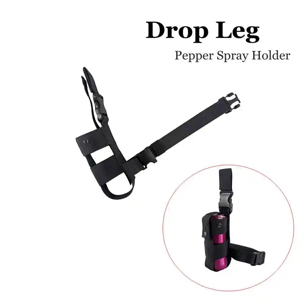 Drop Leg Pepper Spray Holder Water Bottle Holster Adjustable Thigh Pepper Spray Pouch Open Top Thigh Pouch for Left/Right Hand