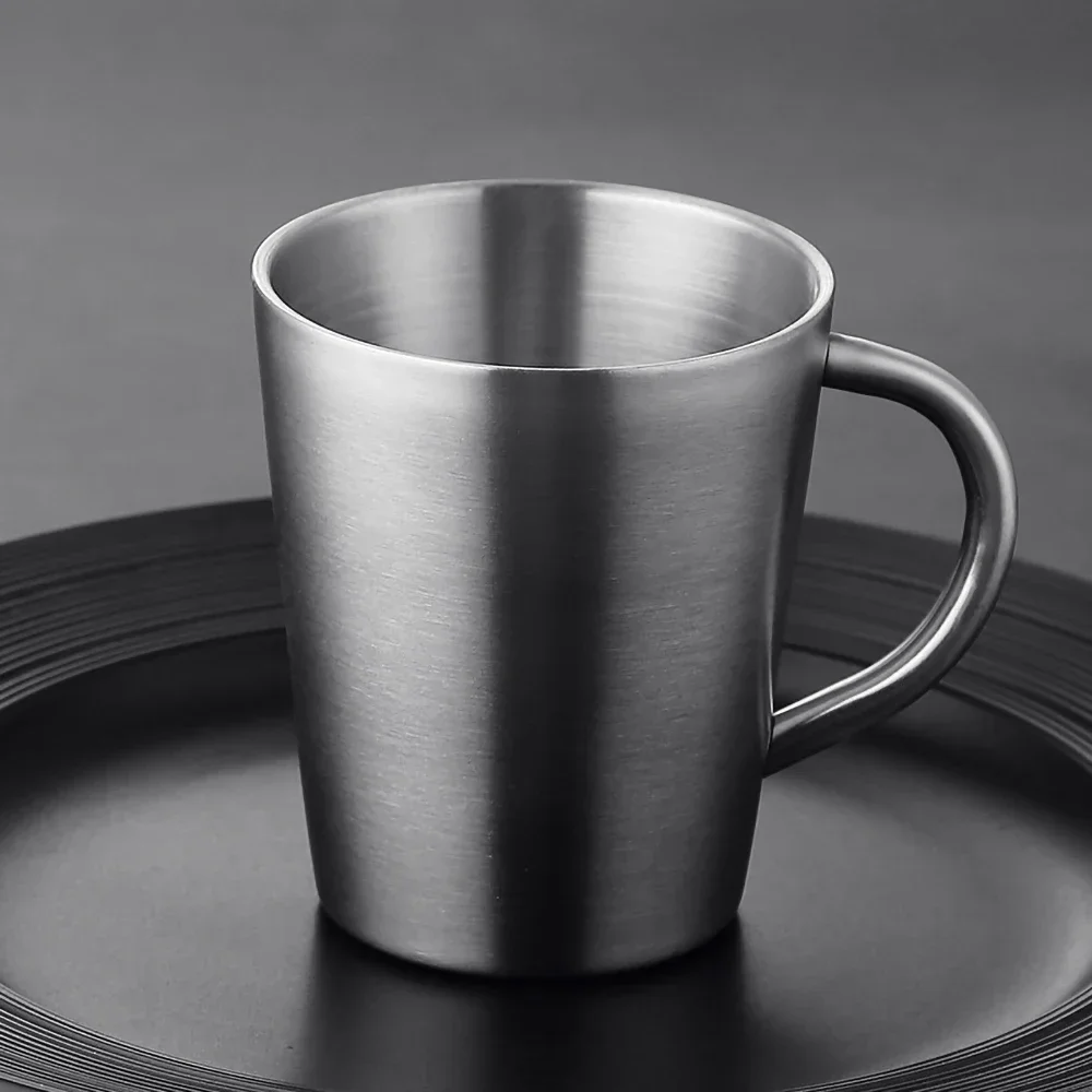 Двухслойная чашка для воды 300 мл термокружка кофе и пива из нержавеющей стали 304 с