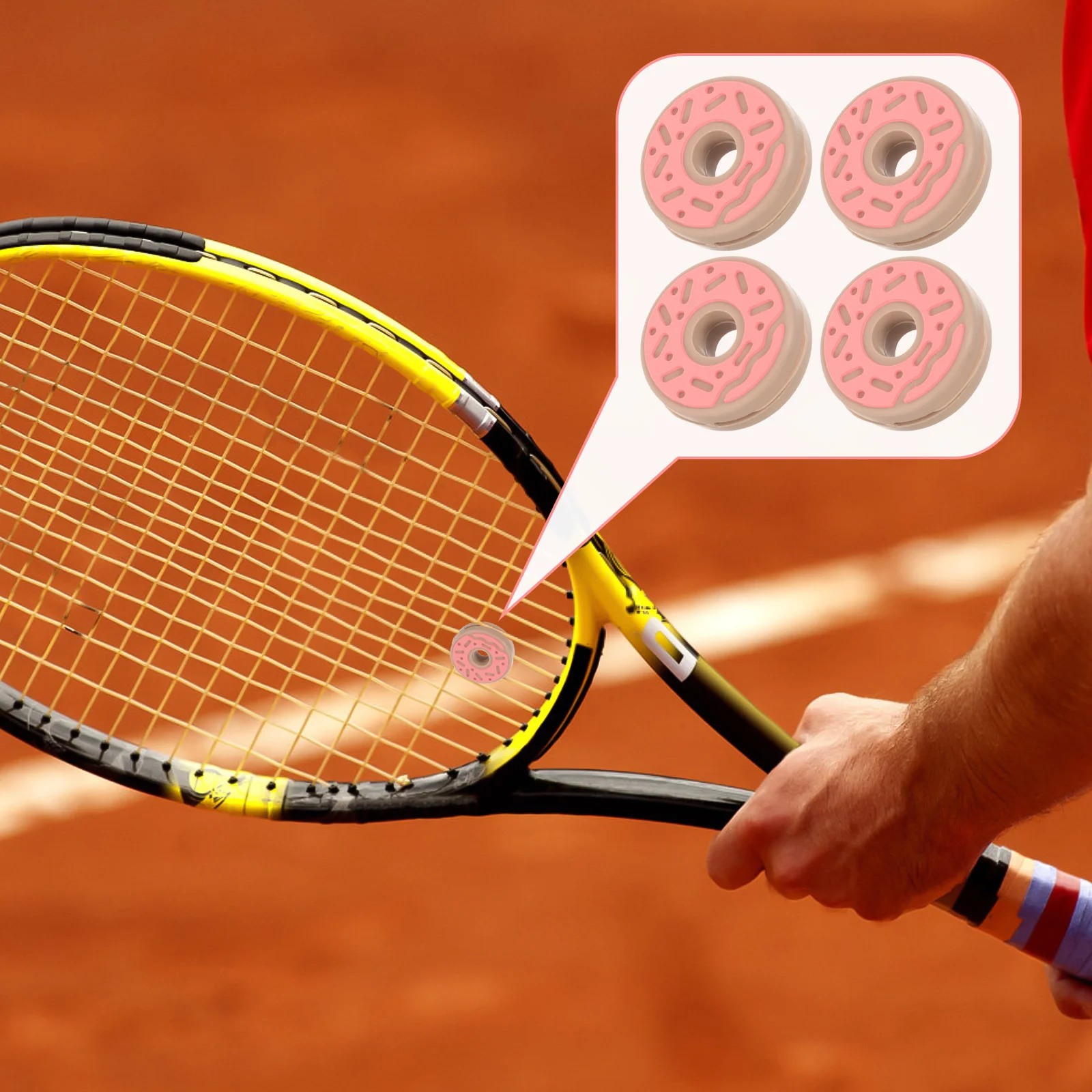 

4 Pcs Gift Tennis Shocking Absorber Dampener Racket Cake Accessories Silicone Damper Dampeners Pizza Shocks Small Vibration