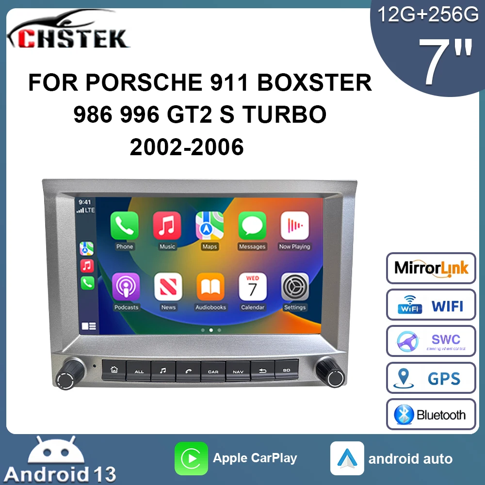 Автомобильный радиоприемник CHSTEK Carplay мультимедиа для Porsche 911 Boxster 986 996 GT2 S Turbo 2002-2006