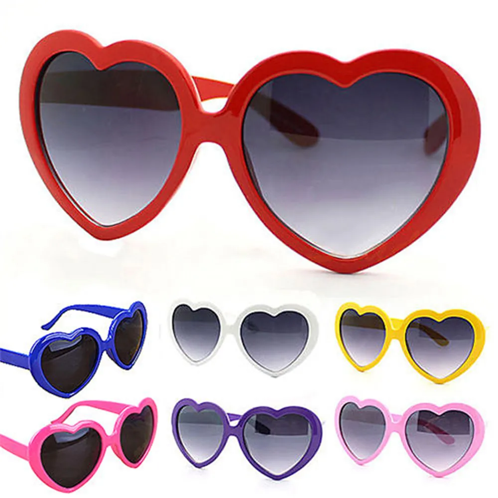 

1pcs Multicolor Women Plastic Heart Sunglasses Ultraviolet-proof Convenience Glasses UV400 Retro Kids Sunglasses