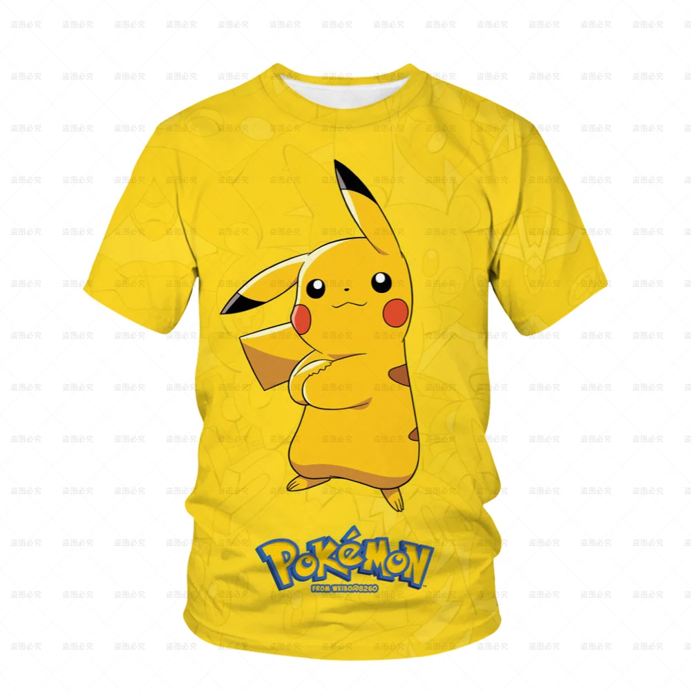 

Новинка 2022, футболка с принтом серии Pokemon для мальчиков и девочек, 3D Летняя Повседневная Милая футболка с коротким рукавом для косплея