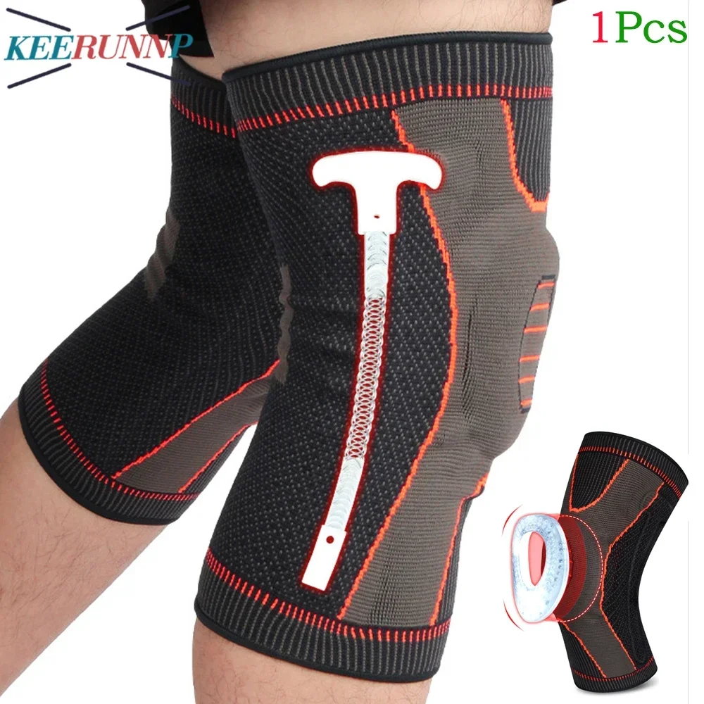 

1Pcs Knee Brace Compression Sleeve Support with Patella Gel Pads & Side Stabilizers Pads for Running,Meniscus Tear,ACL,Arthritis