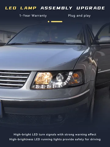 Фара для Volkswagen VW Passat B5 2001-2005, полностью светодиодное крутое освещение DRL, модный указатель поворота, передняя лампа, инструменты, автомобильные аксессуары