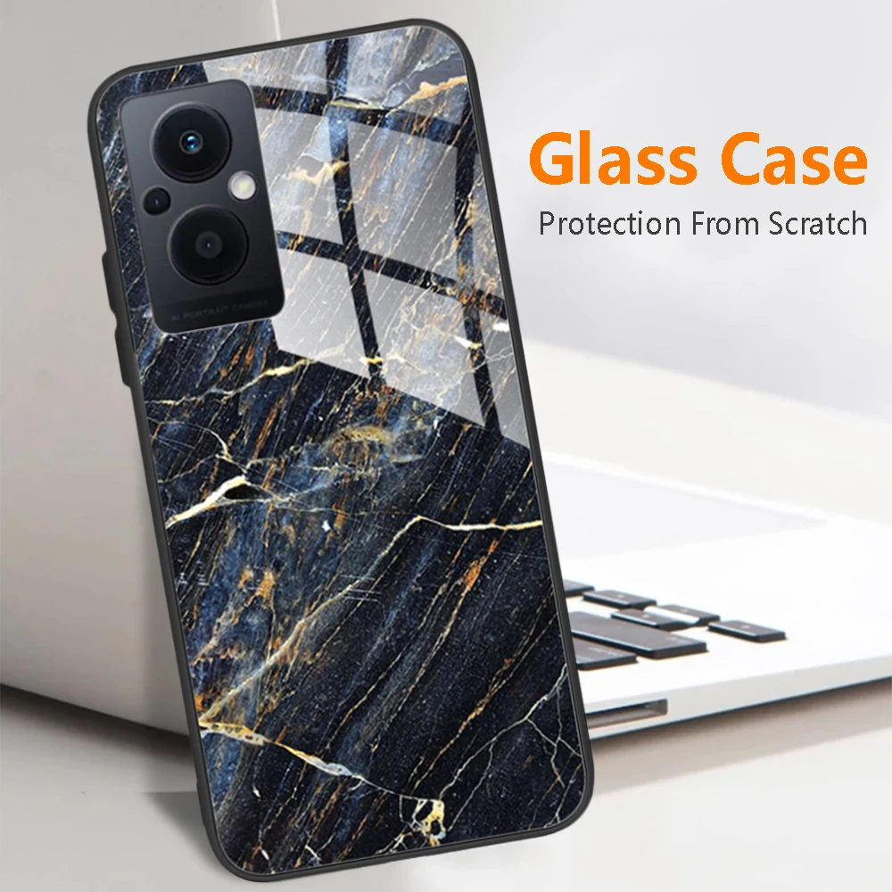 Чехол для OPPO Reno7 Lite задняя крышка из закаленного стекла