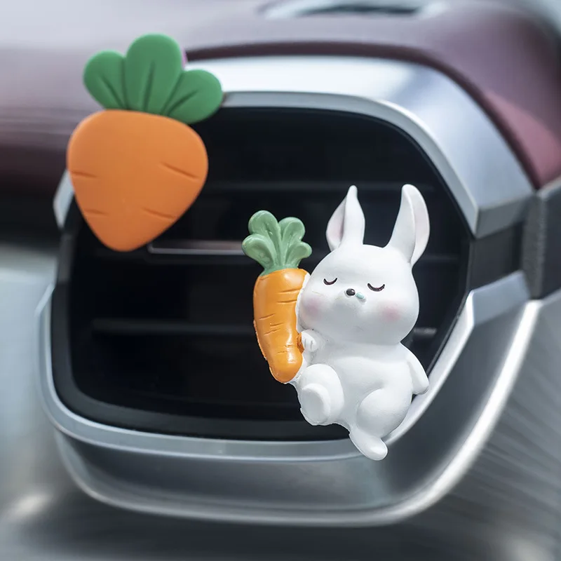 

Cartoon Bunny Holding Carrot Car Air Outlet Perfume Decoration Car Aromatherapy Fragrance Decor Kawaii Car Accessories Interior