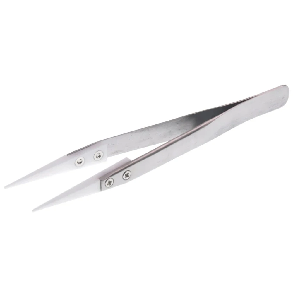 

Ceramic Clips Ceramic Tweezers Durable Heat Resistant High Temperature Straight Tip Tweezers Wear Resistant 1pc
