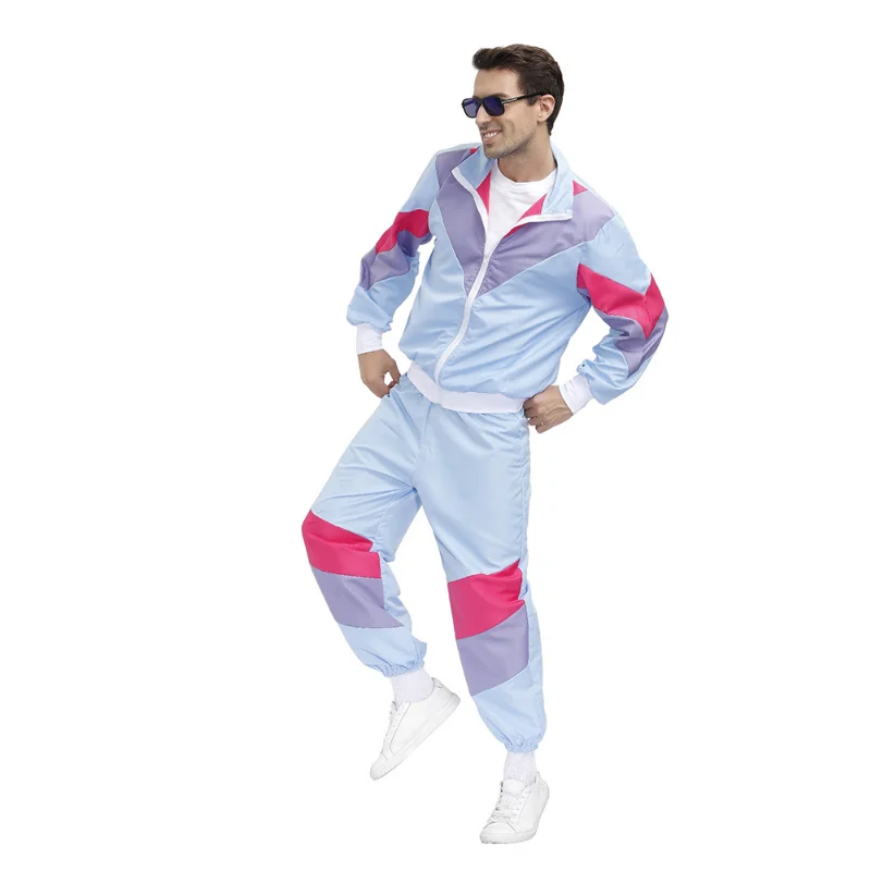 

Men Halloween Party Disco Costume Singer Plaid Cosplay Adult Man Carnival Purim Fantasia Fancy Dress Up Uniform