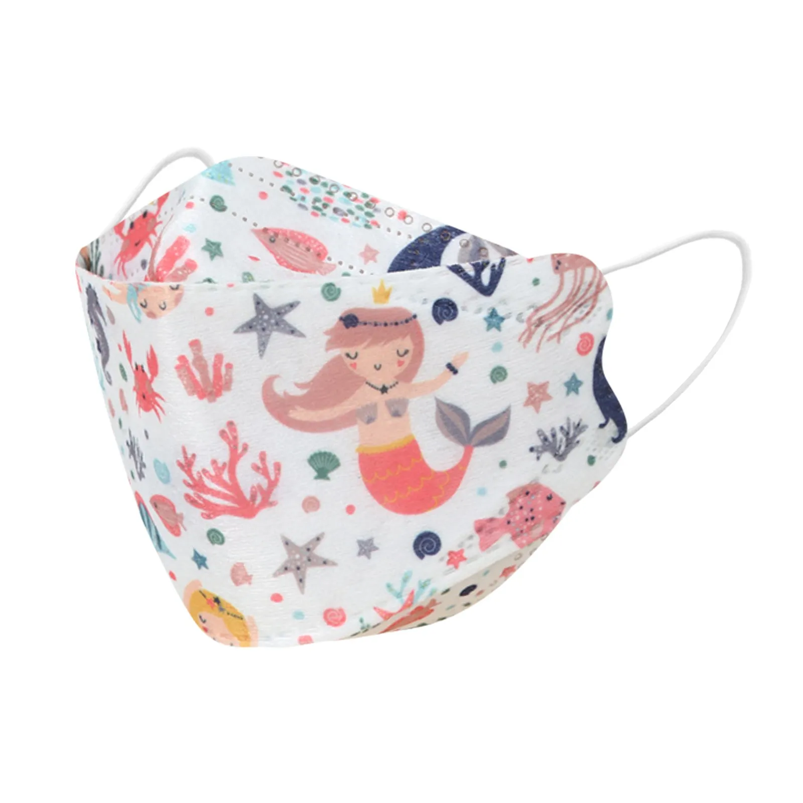 

10pcs Cosplay Mask For Chidren Kids Fish Style Disposable Mask Cartoon Cute Animal Print 4ply Ear Loop Masks Kids Size 16.5x7cm