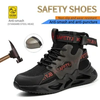safety boots shoes for men breathable work boots indestructible steel toe puncture proof sneakers male adult anti slip shoes