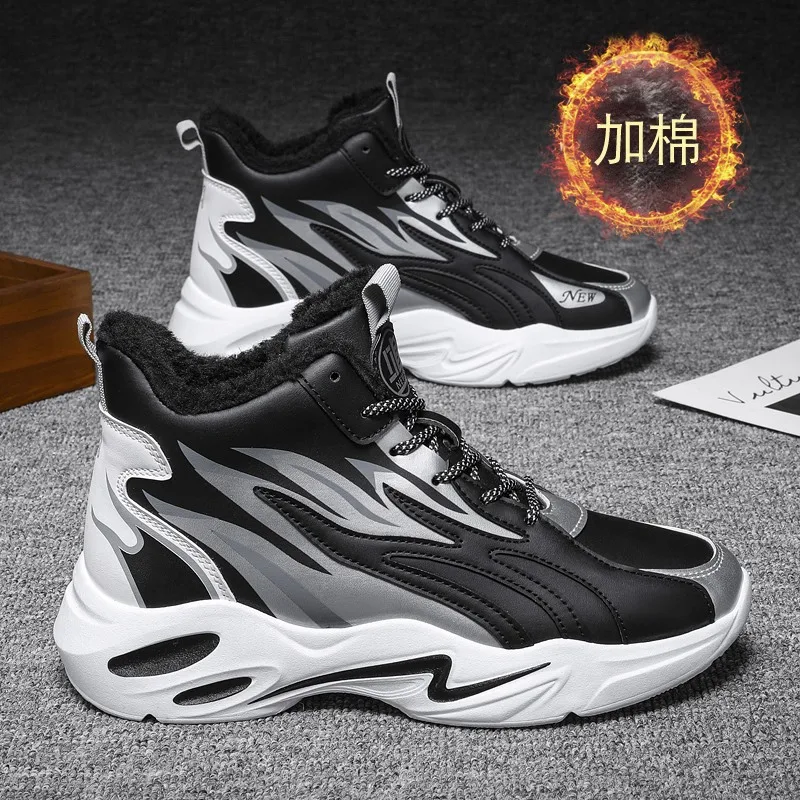 

Men's Winter Boot Thick Bottom Ankle Footwear Athletic Casual Round Toe Outdoor Anti-slip Wear-Resistant Water Proof Plus Velvet