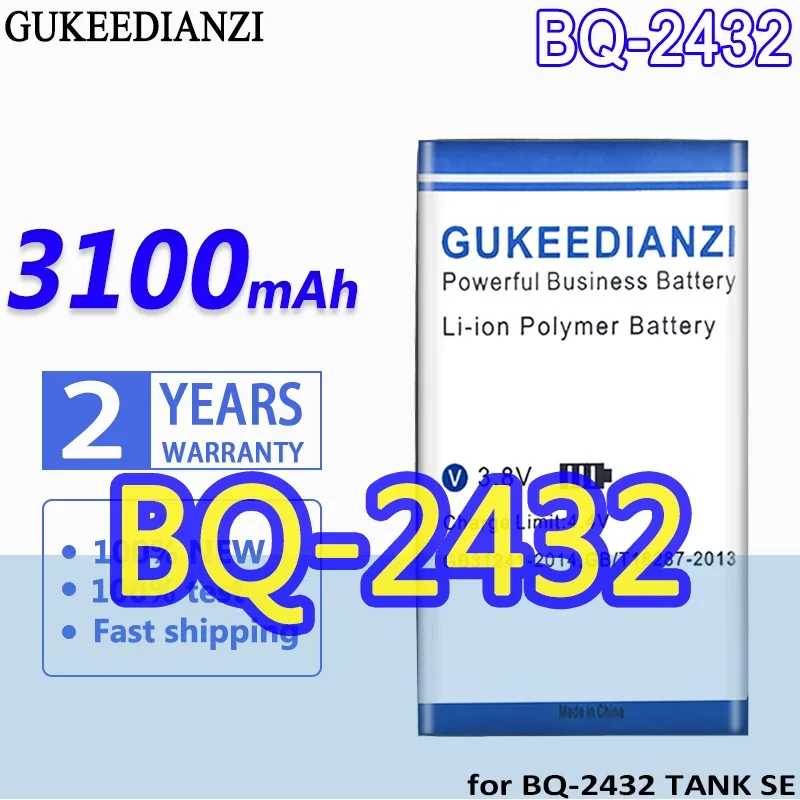 

Bateria 3100mAh High Capacity Battery For BQ BQ-2432 BQ2432 For TANK SE High Quality Battery