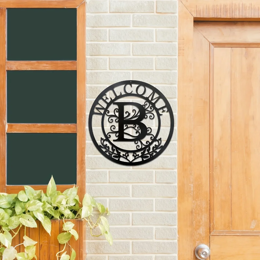 12-дюймовый Черный Металлический Настенный Декор Знак С Буквой B Добро Пожаловать