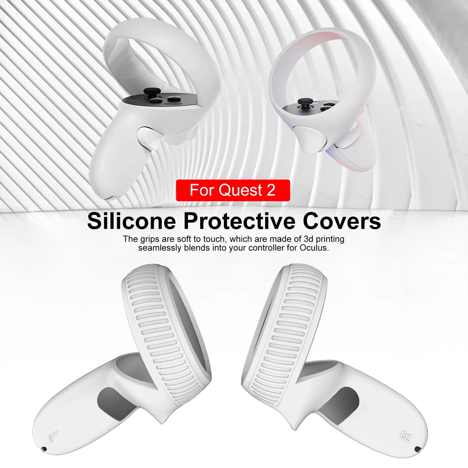 

For Oculus Quest 2 VR Accessories Grip Protective Cover For Quest2 VR Touch Controller Handle Washable Sweatproof Protector Case