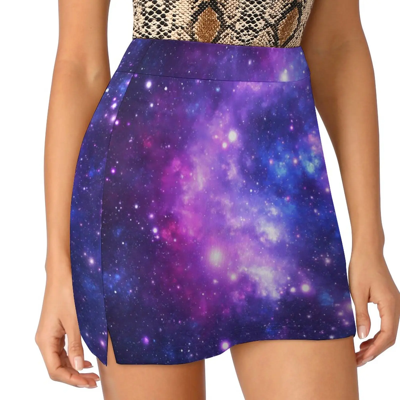 

Cosmic Galaxy Skirt Stars Print Street Style Casual Skirts Woman Cute Mini Skirt Custom Clothing Gift Idea