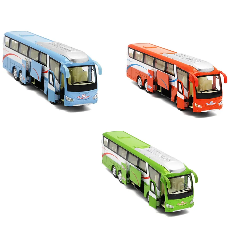

1:32 Alloy Car Models High Simulation City Bus Metal Diecasts Toy Vehicles Pull Back And Flashing And Musical
