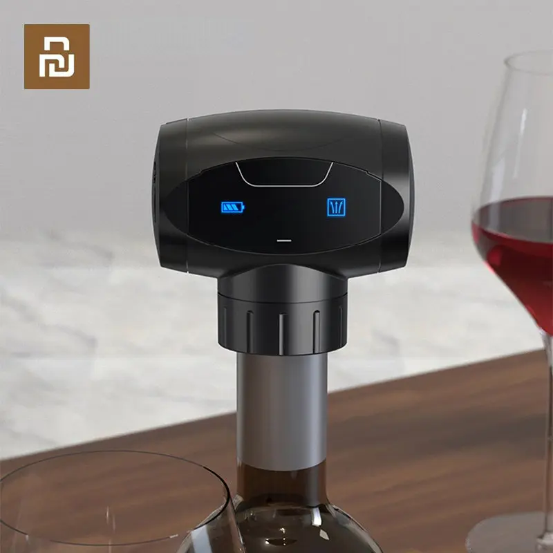 

Youpin Electric Wine Stopper Smart Vacuum Preservation Saver Wine Sealed Cork Stopper Retain Freshness Wine Stopper Tools