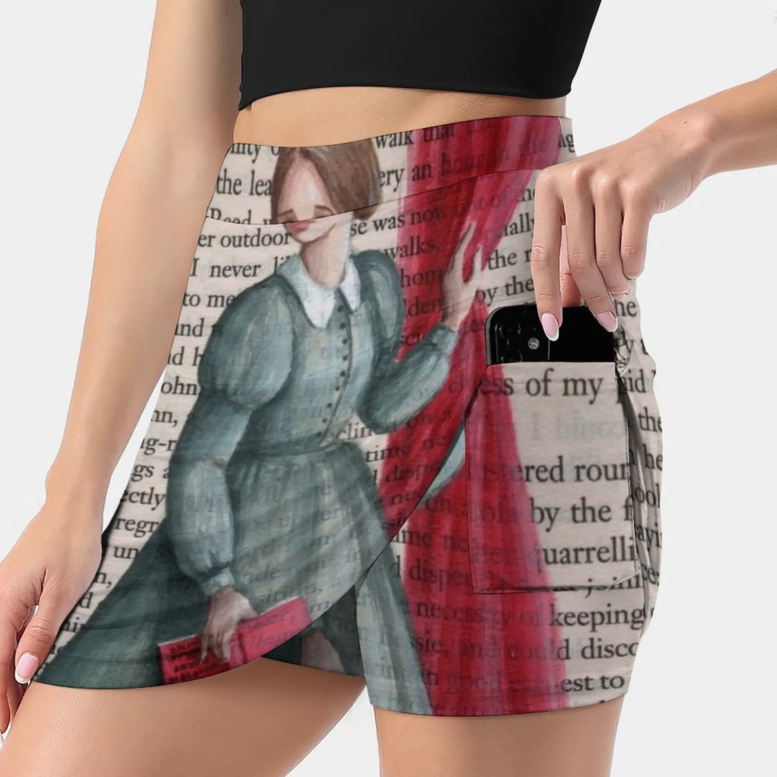

Женская мини-юбка Jane Eyre-Charlotte Bronte, трапециевидная юбка с карманами, Женская литература