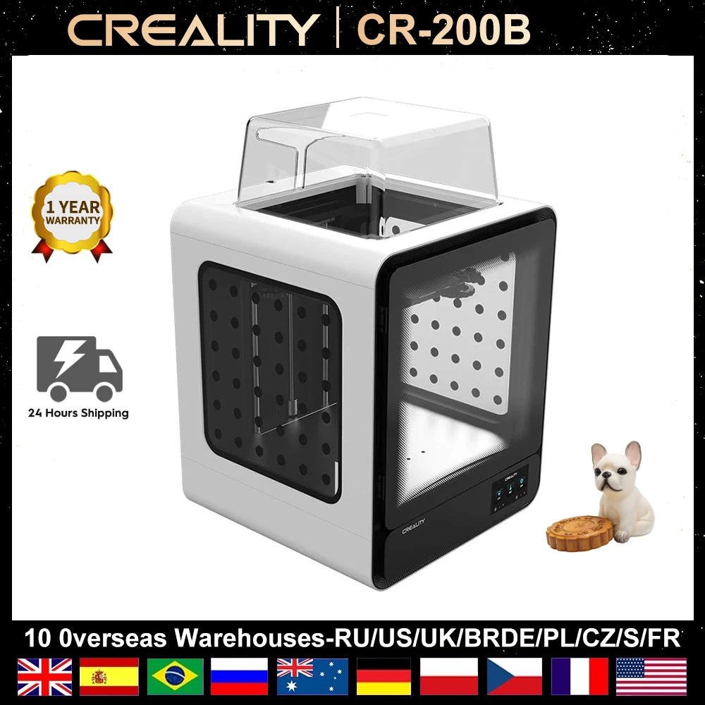 

Creality CR-200B 3D-принтер, закрытый большой сенсорный экран, ультратихая основная плата, поддержка нити, прецизионный предварительно собранный пр...