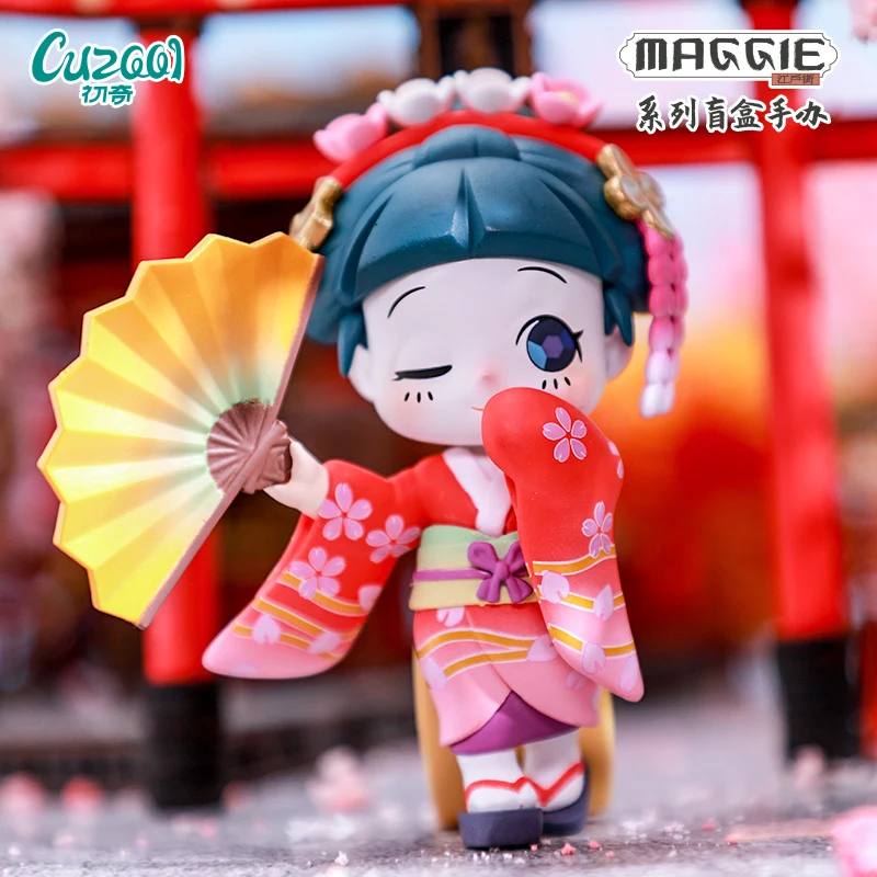 Japan Samurai Maggie Edo Street Theme Series Blind Box Toy Surprise Doll Caja Ciega Guess Bag Toys Model Kawaii Gift Mystery Box