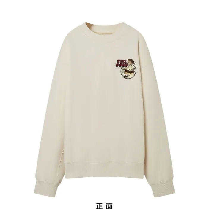 

Autumn Winter Fleece Fabric Women Warm Hoodies Sweatshirt Full Sleeves Cartoon Embroidery Lady Tees Tops
