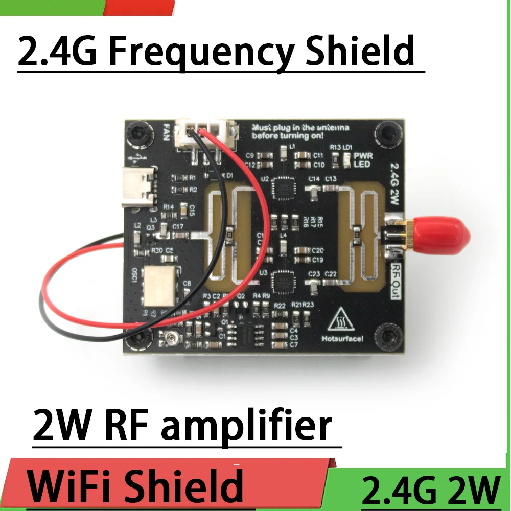 

2.4G WiFi signal Sweep Frequency nearby interference shield 2W RF POWER amplifier for 2.4GHZ Bluetooth WiMAX