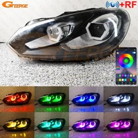 for volkswagen vw golf gti cc scirocco hex led halo multi color rgb angel eyes rings light bt app rf remote car accessories