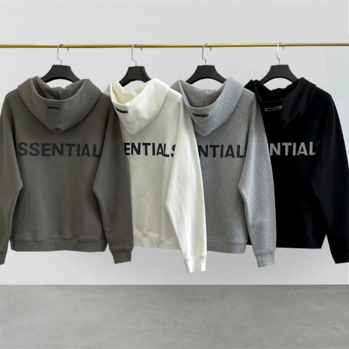 

Essentials Zip Hoodie 3M Reflective Letter Printing Sweatshirt High Quality Fashion Brand Oversize Hip-hop Loose Unisex Pullover