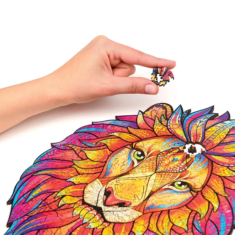 

Unique Jigsaw Animal Wooden Puzzles For Adults Kids Mysterious Lion 3d Puzzle Gift Interactive Games Toy Educational Fabulous