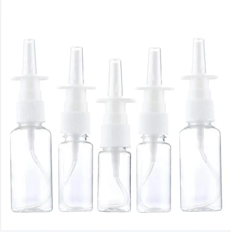 

20Pcs/lot 5ml 10ml 20ml 30ml Empty Plastic Nasal Spray Bottles Pump Sprayer Mist Nose Spray Refillable Bottling Packaging