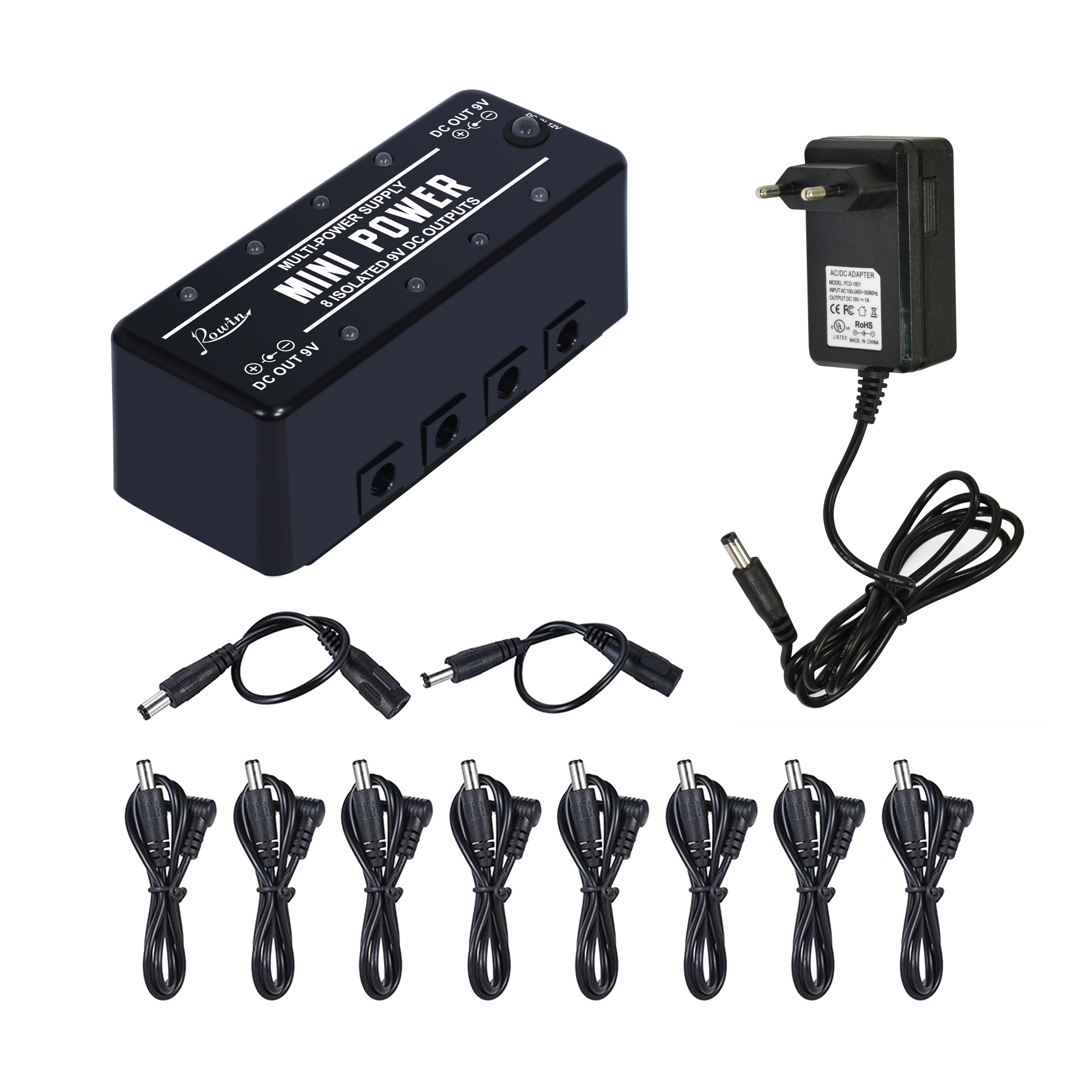 Rowin LEF-329 Mini Power Pedal Guitar Pedals Power Supply Multi Circuit Power 8 Isolated 9V Output With Short Circuit Protect