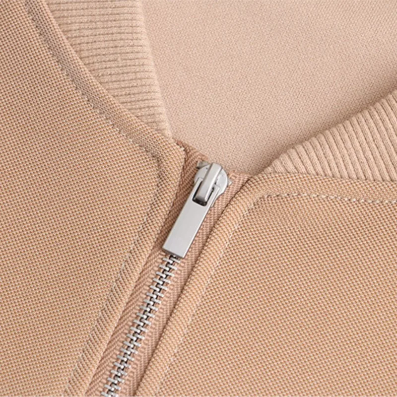 Plus Size Jacket 4xl Women Clothing Casual Solid Color Baseball Uniform Fashion Zipper Long Sleeve Coat Autumn