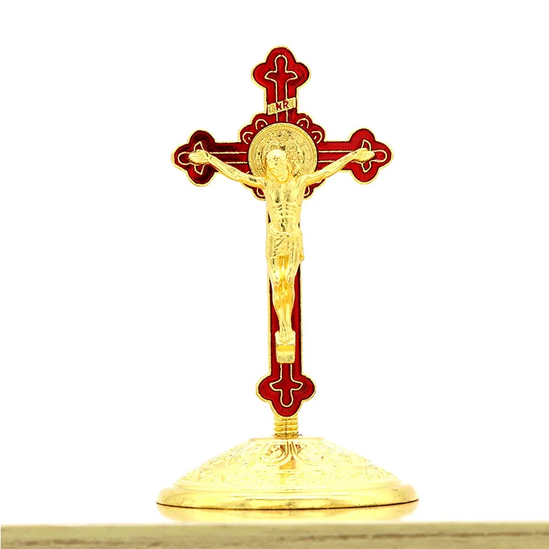 

Jesus Cross Home Decor Catholic Priest Car Christ Church Utensils Orthodox Icon Metal Christmas Crucifixo Religious Gift