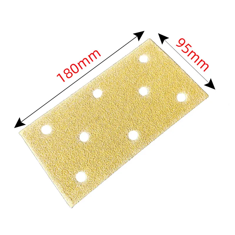 8-Hole Rectangular Dry Grinder Sandpaper 95/180mm Grinding Atomic Ash Putty Flocking Pneumatic Dry Sanding Sandpaper