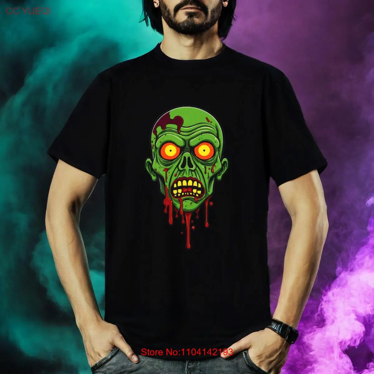 Футболка с изображением зомби-лица персонаж Хэллоуина немертвецы страшный