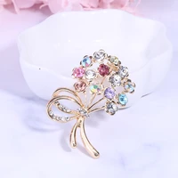 fashion personality handmade crystal colored diamond branches and leaves brooch brooch womens pin accessories