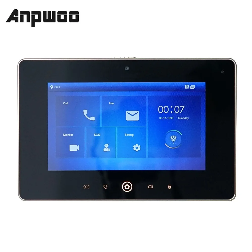 ANPWOO  logo Multi-Language 7inch Indoor Monitor,Build-in camera,IP doorbell, Video Intercom,wired doorbell