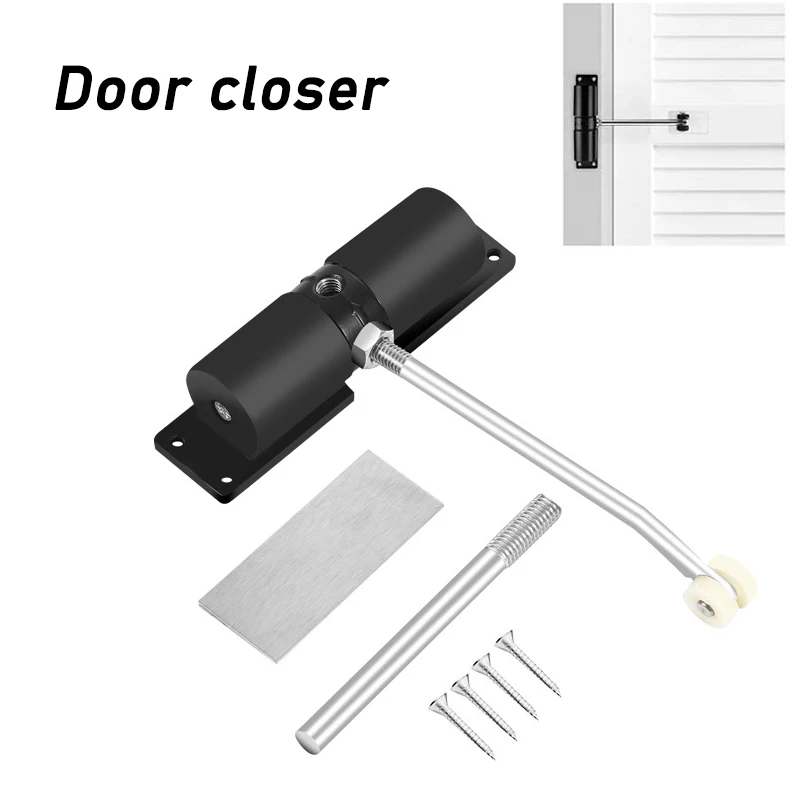 

Spring Automatic Door Closer Adjustable Stainless Steel Door Latch Hinge Door Closing Device Furniture Door Hardware Dropship