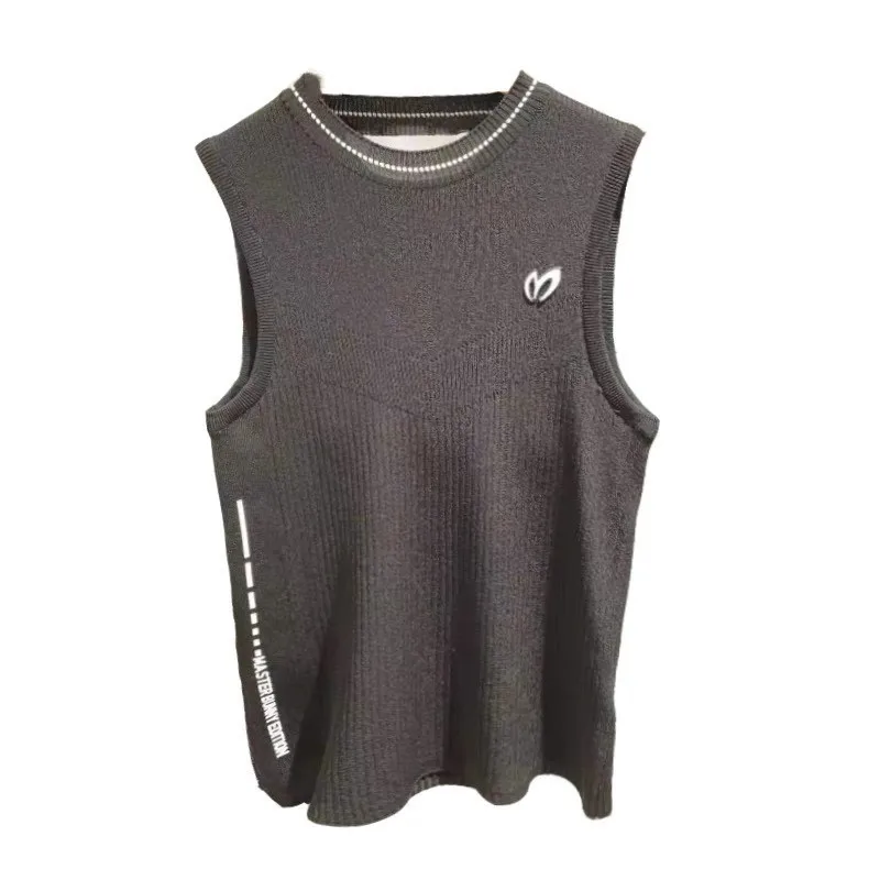 Golf wear women's summer sleeveless ice silk icy vest slim stretch hollow knitted vest