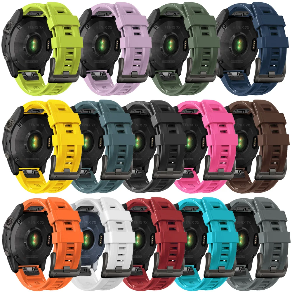 Ремешок для наручных часов сменный силиконовый кожаный браслет Garmin Тактический 7
