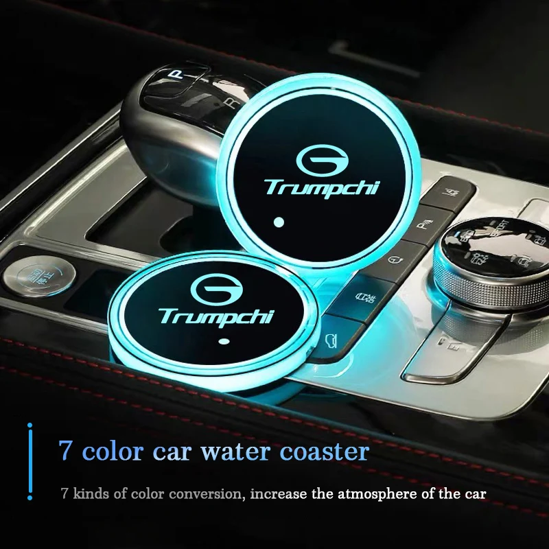 

Luminous Car Cup Coaster Holder Car Led Atmosphere Light Logo Lamp For Trumpchi GAC GS3 GS4 GS5 GS8 Coupe GA4 GM6 GM8