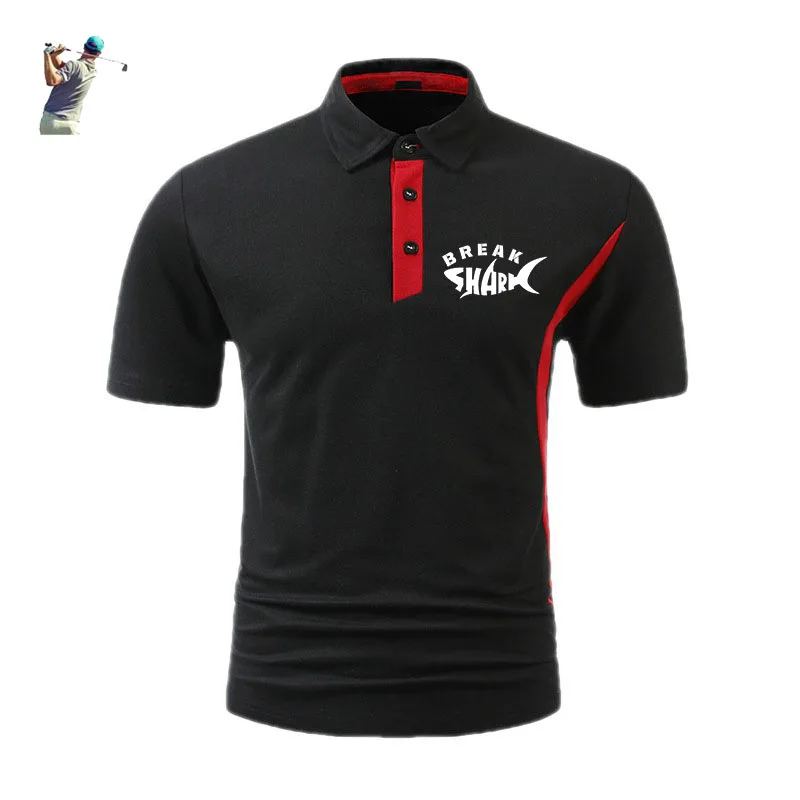 

Branded Premium Cotton Golf Shirts Men's Golf Print Golf Baseball Shirts Casual Patchwork Men's Tops Short Sleeves