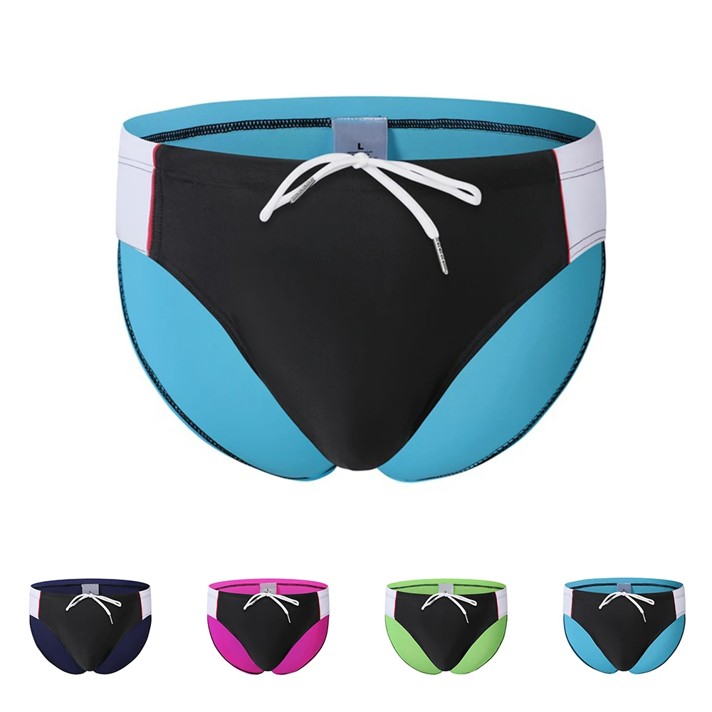 

Thin Low Waist Men Swimming Trunks Bikini Swimwear Swimsuit Swim Pool Briefs Comfy Swimpants Big Pouch-Cup Shorts Summer Briefs