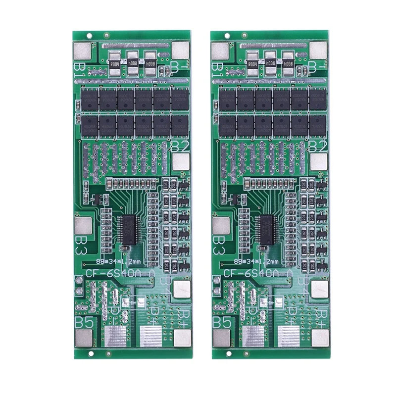 

2X 24V 6S 40A 18650 Li-Ion Lithium Battery Protect Board Solar Lighting Bms Pcb With Balance For Ebike Scooter