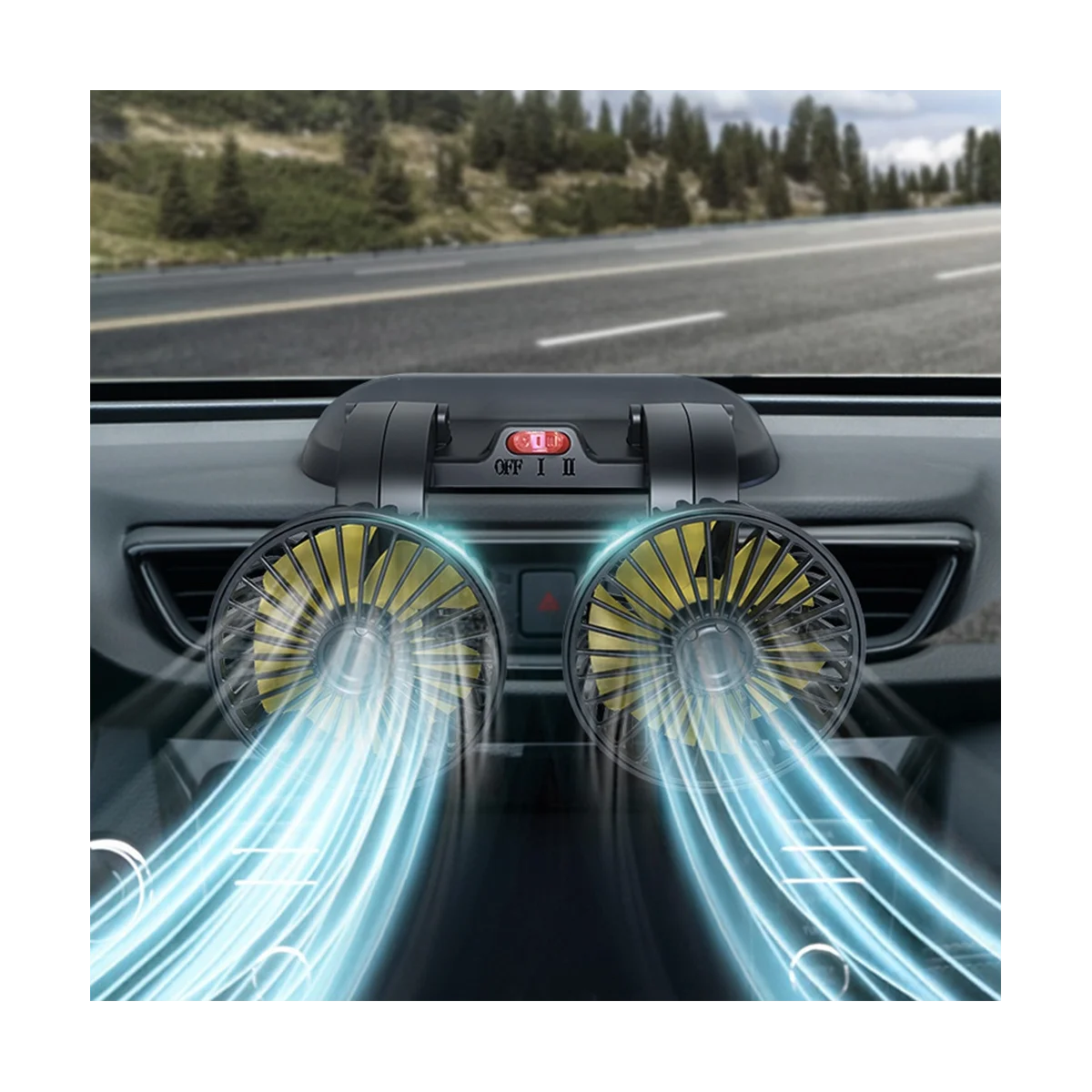 

24V Car Fan Universal Dual Head Fan Portable Fan Car Dual Head Fan Car Supplies