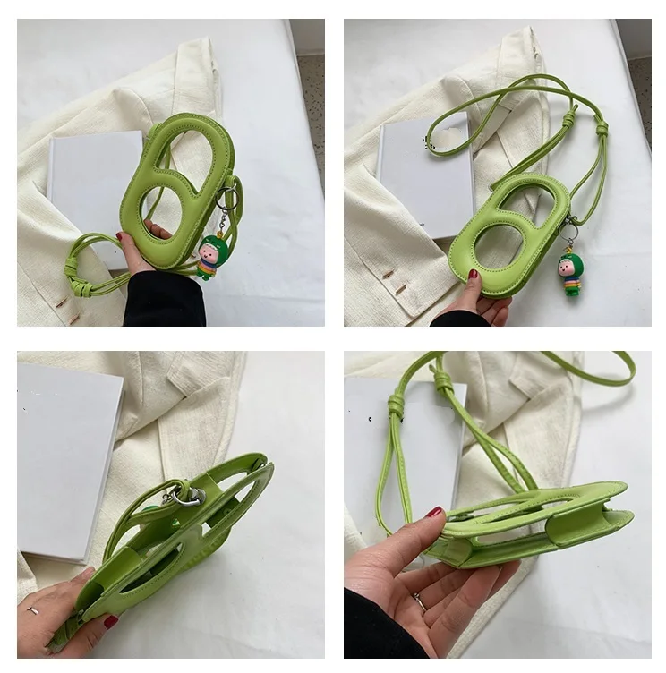 

Personalized paper clip mobile phone bag female 2022 spring and summer new trend hollow small bag fashion one shoulder
