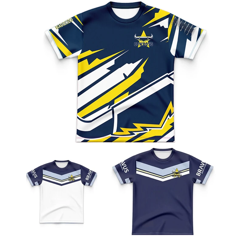 Джинсовая NRL North Queensland 2024 рубашка для рыбалки Ignite Джерси регби джинсовая одежда