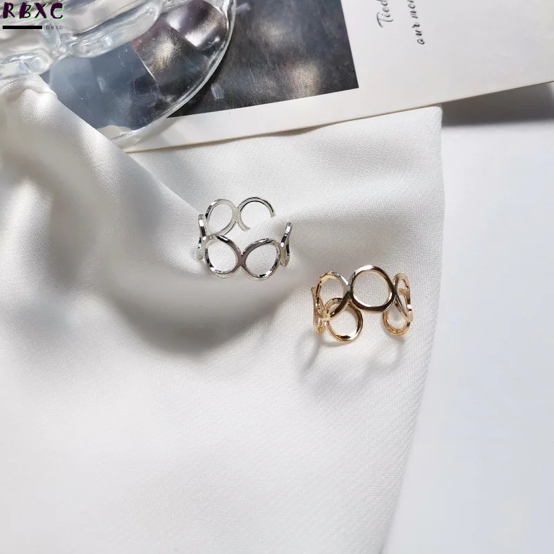 

RBXC Япония и Южная Корея простые круглые кольца темпераментные полые серьги ins Мода 2021 модное кольцо на указательный палец 1426