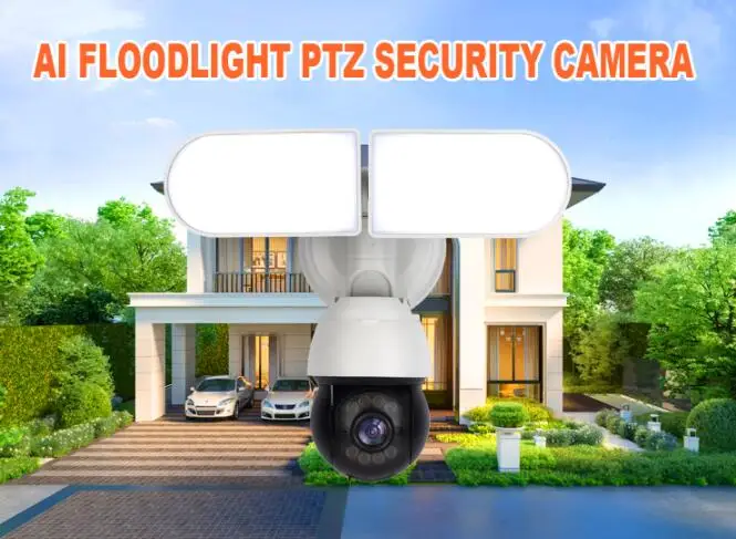 2MP 1080P YI Lot Floodlight Full Color Warehouse Lamp Wireless PTZ IP Camera AI Humanoid Street Lamp Security CCTV Monitor